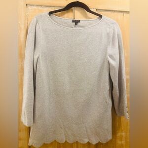 Talbots Light Gray Long Sleeve Top